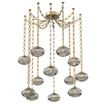 Coppa Oval Chain Swag Chandelier - Gilded Brass / Optic Smoke