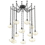 Coppa Diamond Chain Swag Chandelier - Matte Black / Optic Amber