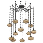 Coppa Diamond Chain Swag Chandelier - Matte Black / Optic Bronze