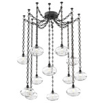Coppa Diamond Chain Swag Chandelier - Matte Black / Optic Clear
