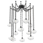 Coppa Oval Chain Swag Chandelier - Matte Black / Optic Clear