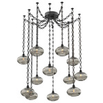 Coppa Diamond Chain Swag Chandelier - Matte Black / Optic Smoke