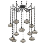 Coppa Oval Chain Swag Chandelier - Matte Black / Optic Smoke