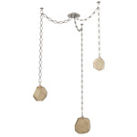 Gem Diamond Chain Swag Chandelier - Beige Silver / Bronze