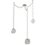Gem Diamond Chain Swag Chandelier - Beige Silver / Smoke