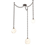 Gem Diamond Chain Swag Chandelier - Flat Bronze / Amber