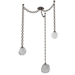 Gem Oval Chain Swag Chandelier - Flat Bronze / Smoke