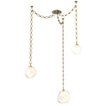 Gem Diamond Chain Swag Chandelier - Gilded Brass / Amber