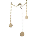Gem Oval Chain Swag Chandelier - Gilded Brass / Bronze
