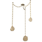 Gem Rectangular Chain Swag Chandelier - Gilded Brass / Bronze