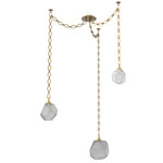 Gem Diamond Chain Swag Chandelier - Gilded Brass / Smoke
