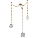 Gem Oval Chain Swag Chandelier - Gilded Brass / Smoke