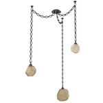 Gem Diamond Chain Swag Chandelier - Matte Black / Bronze