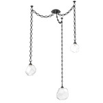 Gem Diamond Chain Swag Chandelier - Matte Black / Clear