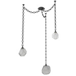 Gem Diamond Chain Swag Chandelier - Matte Black / Smoke