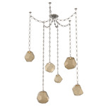 Gem Diamond Chain Swag Chandelier - Beige Silver / Bronze