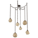 Gem Diamond Chain Swag Chandelier - Flat Bronze / Bronze