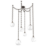 Gem Diamond Chain Swag Chandelier - Flat Bronze / Clear