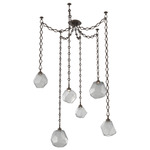 Gem Diamond Chain Swag Chandelier - Flat Bronze / Smoke