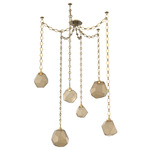 Gem Diamond Chain Swag Chandelier - Gilded Brass / Bronze