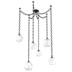 Gem Diamond Chain Swag Chandelier - Matte Black / Clear