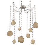 Gem Diamond Chain Swag Chandelier - Beige Silver / Bronze