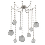 Gem Diamond Chain Swag Chandelier - Beige Silver / Smoke