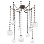 Gem Diamond Chain Swag Chandelier - Flat Bronze / Clear