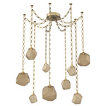 Gem Diamond Chain Swag Chandelier - Gilded Brass / Bronze