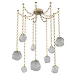 Gem Diamond Chain Swag Chandelier - Gilded Brass / Smoke