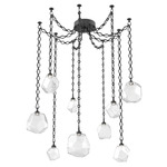Gem Diamond Chain Swag Chandelier - Matte Black / Clear