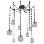Gem Diamond Chain Swag Chandelier - Matte Black / Smoke