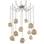Gem Diamond Chain Swag Chandelier - Beige Silver / Bronze