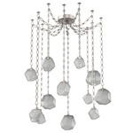 Gem Diamond Chain Swag Chandelier - Beige Silver / Smoke