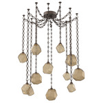 Gem Diamond Chain Swag Chandelier - Flat Bronze / Bronze