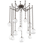 Gem Diamond Chain Swag Chandelier - Flat Bronze / Clear