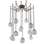 Gem Diamond Chain Swag Chandelier - Flat Bronze / Smoke