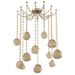 Gem Diamond Chain Swag Chandelier - Gilded Brass / Bronze