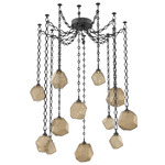 Gem Diamond Chain Swag Chandelier - Matte Black / Bronze