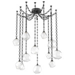 Gem Diamond Chain Swag Chandelier - Matte Black / Clear