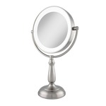 Ultra Bright Dual Sided 1X/10X LED Light Vanity Mirror - Satin Nickel / Mirror