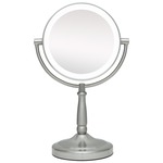 10x/1x Cordless Dual Sided LED Light Vanity Mirror - Satin Nickel / Mirror