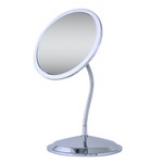 10x/5x Gooseneck Wall/Vanity Mount - Silver / Mirror