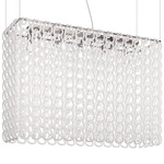 Giogali Rectangular Pendant - Chrome / White