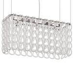 Giogali Rectangular Pendant - Chrome / White