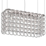 Giogali Rectangular Pendant - Chrome / Transparent