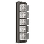 Tessera Outdoor Wall Light - Statuary Bronze / Tessera Wave Cast Glass