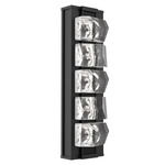 Tessera Outdoor Wall Light - Textured Black / Tessera Facet Cast Glass