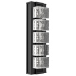 Tessera Outdoor Wall Light - Textured Black / Tessera Wave Cast Glass