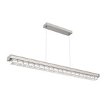 Tessera Linear Chandelier - Beige Silver / Tessera Wave Cast Glass